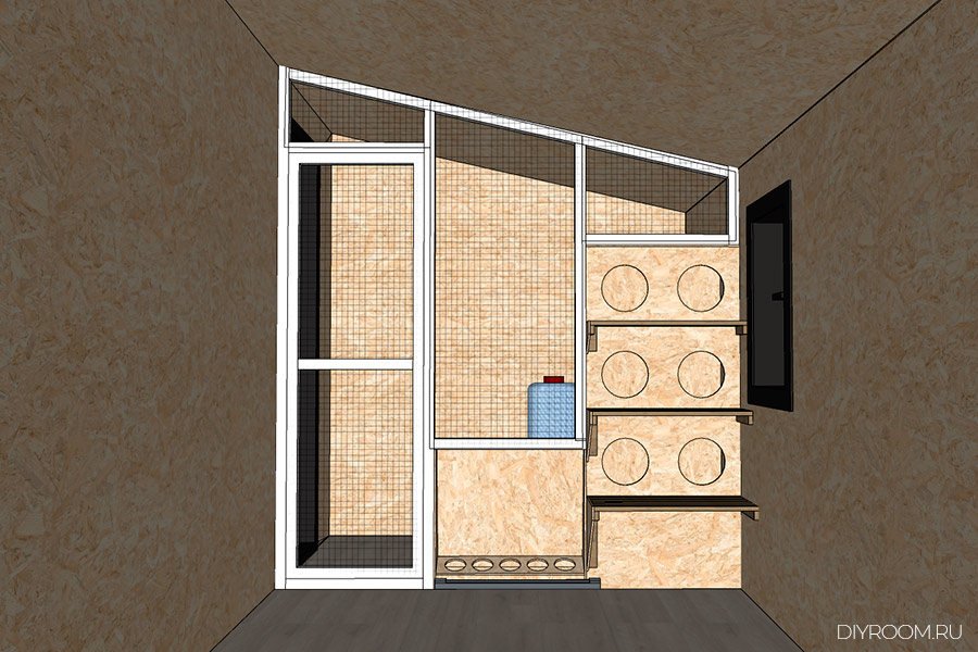 Курятник, Чертежи, Своими руками, Из дерева, Каркасный, Небольшой