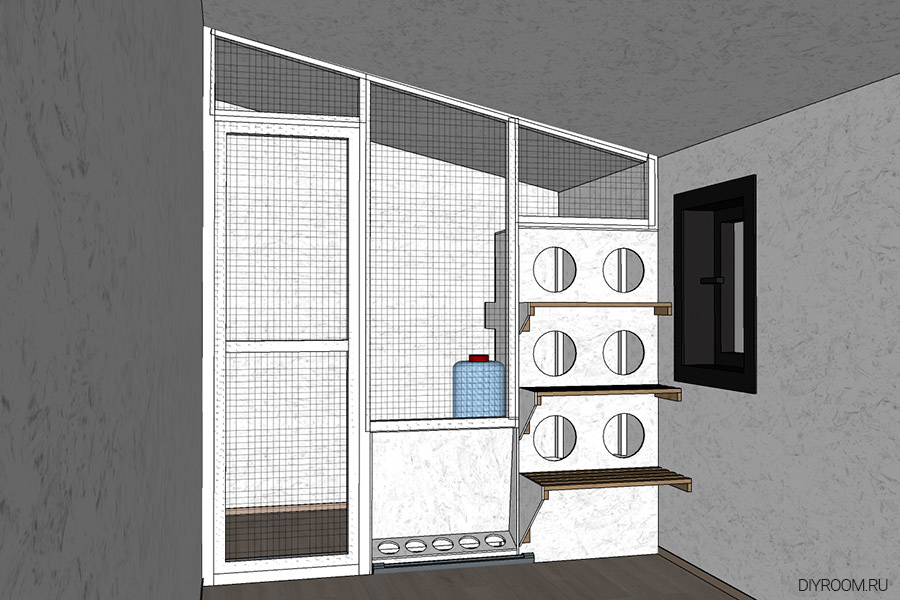 Курятник, Чертежи, Схема, Проект, Каркасный, Своими руками, Как сделать, Из дерева, Круглогодичный